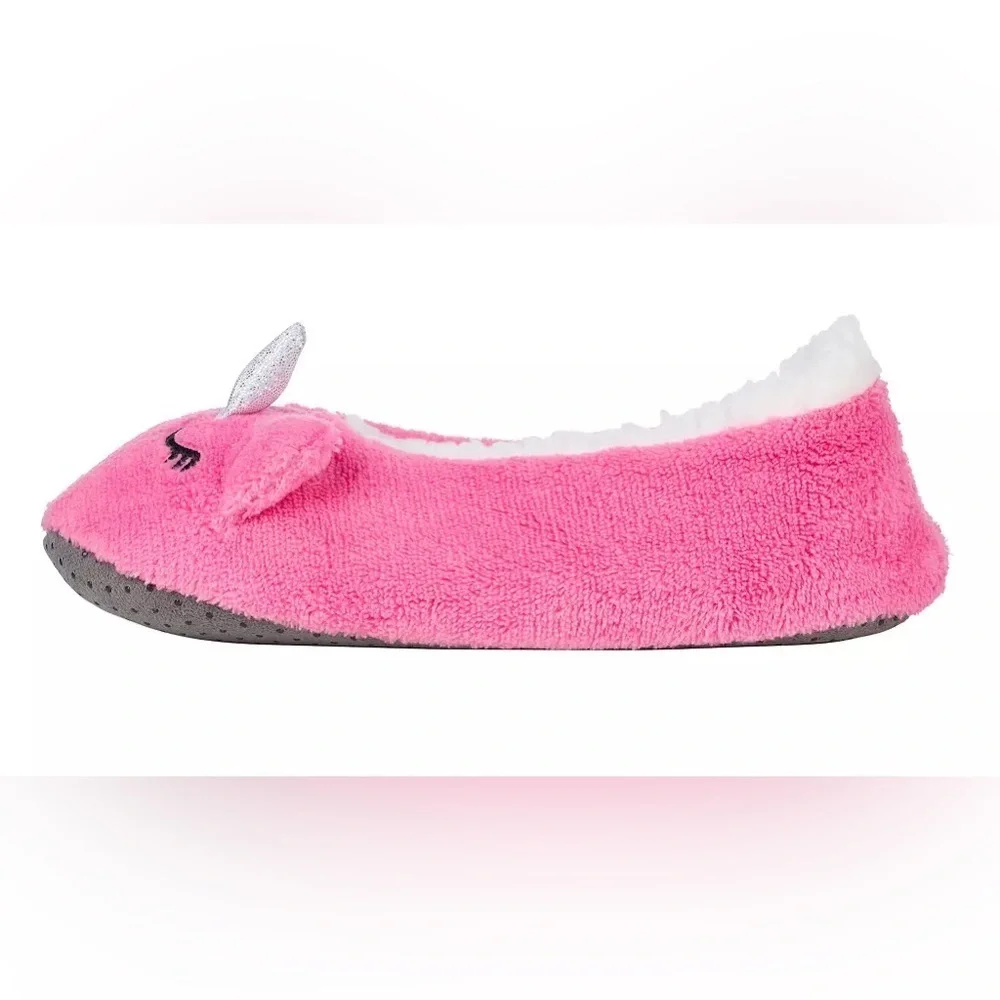 Northeast Outfitters Cozy Cabin Girls Pink Unicorn Slippers Size 9k-1